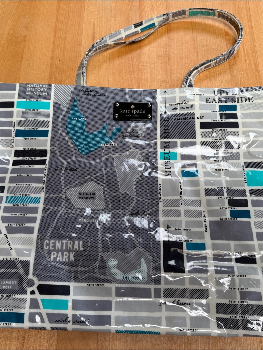 kate spade Central Park Map Tote - Gray & Teal